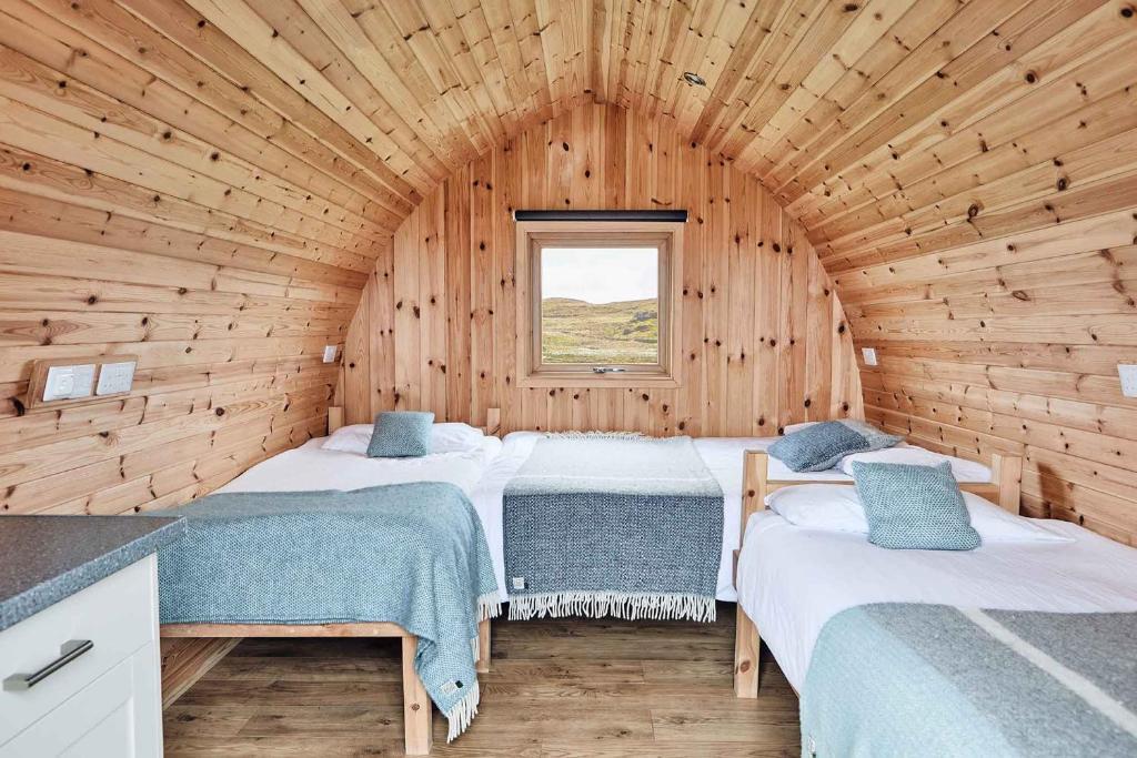 Warm interior of a pod, glowing like a hearth